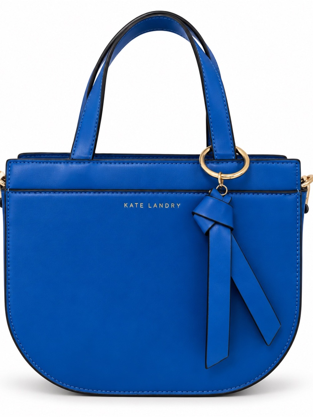 Kate Landry Royal Blue Round Satchel Crossbody Bag Gold Hardware NWOT